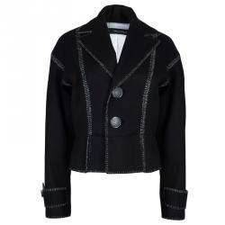  Dsquared2 Black Wool Metallic Edging Detail Blazer M