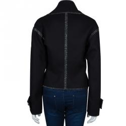  Dsquared2 Black Wool Metallic Edging Detail Blazer M
