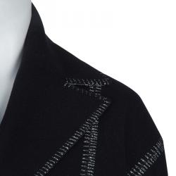  Dsquared2 Black Wool Metallic Edging Detail Blazer M