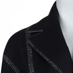  Dsquared2 Black Wool Metallic Edging Detail Blazer M