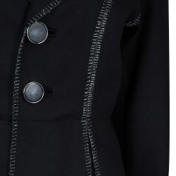  Dsquared2 Black Wool Metallic Edging Detail Blazer M