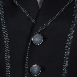  Dsquared2 Black Wool Metallic Edging Detail Blazer M