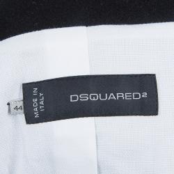  Dsquared2 Black Wool Metallic Edging Detail Blazer M