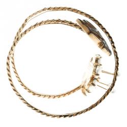 Dsquared Faux Pearl Enamel & Gold Tone Adjustable Armlet