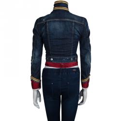 DSquared2 Indigo Denim Mock Waistcoat Layer Distressed Jacket S