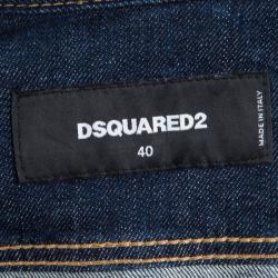 DSquared2 Indigo Denim Mock Waistcoat Layer Distressed Jacket S