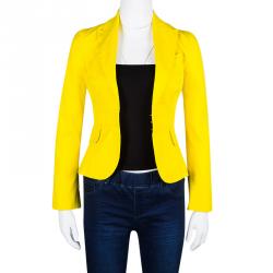 Dsquared2 Canary Yellow Fitted Cotton Blazer S