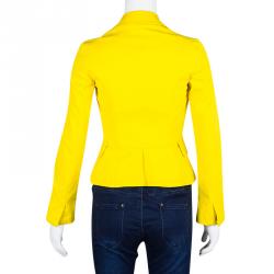 Dsquared2 Canary Yellow Fitted Cotton Blazer S