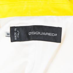 Dsquared2 Canary Yellow Fitted Cotton Blazer S