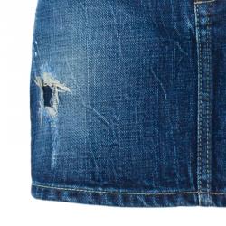 Dsquared2 Denim Distressed Mini Skirt M
