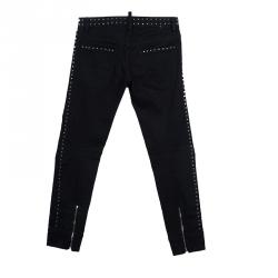 Pre Owned Dsquared2 Black Studded Denim Jeans S
