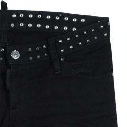 Pre Owned Dsquared2 Black Studded Denim Jeans S