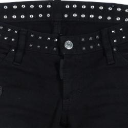 Pre Owned Dsquared2 Black Studded Denim Jeans S