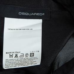 Pre Owned Dsquared2 Black Silk Gold D-Ring Embellishment Detail Sheer Blouse M