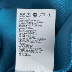 Pre Owned Dsquared2 Blue Knit Cutout Backless Embellished Sleeveless Dress M