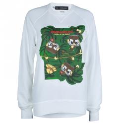 Dsquared2 White Graphic Print Sweatshirt S