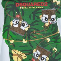 Dsquared2 White Graphic Print Sweatshirt S