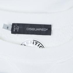 Dsquared2 White Graphic Print Sweatshirt S