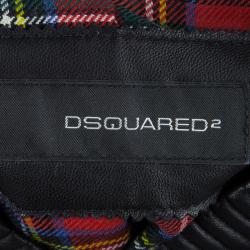 DSquared2 Black Leather Bomber Jacket M