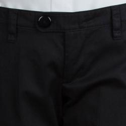 Pre Owned Dsquared2 Black Cotton Wide Leg Trousers M