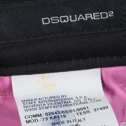 Pre Owned Dsquared2 Black Cotton Wide Leg Trousers M