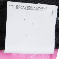 Pre Owned Dsquared2 Black Cotton Wide Leg Trousers M