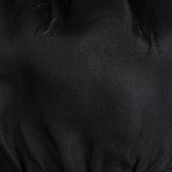 Pre Owned DSquared2 Black Silk Feather Detail Embellished Sleeveless Dress S