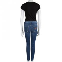 Pre Owned Dsquared2 Indigo Distressed Denim Skinny Jeans M