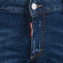 Pre Owned Dsquared2 Indigo Distressed Denim Skinny Jeans M