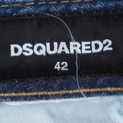 Pre Owned Dsquared2 Indigo Distressed Denim Skinny Jeans M
