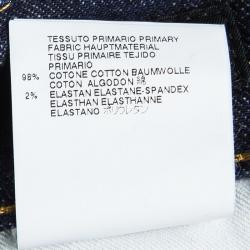 Pre Owned Dsquared2 Blue Dark Wash Denim Cropped Metallic Hem Jeans S