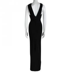 Pre Owned Dsquared2 Black Cross Front Detail Maxi Dress XS