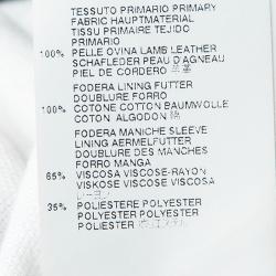 Pre Owned Dsquared2 Black Lamb Leather Bomber Jacket M