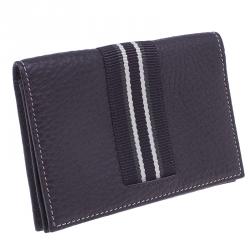 Dunhill Brown Leather Stripe Long Wallet with Card Holder