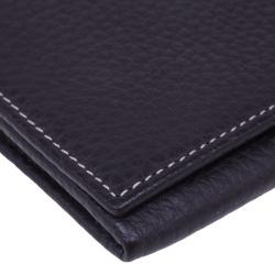 Dunhill Brown Leather Stripe Long Wallet with Card Holder