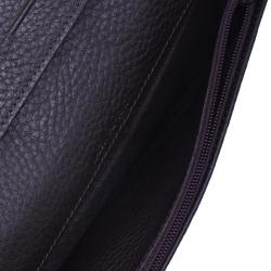 Dunhill Brown Leather Stripe Long Wallet with Card Holder