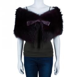 Elie Saab Amethyst Fox Fur Capelet OS