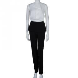 Elie Saab Black Peplum High Waist Trousers S