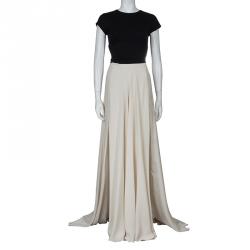 Elie Saab Ivory Double Slit Maxi Skirt M