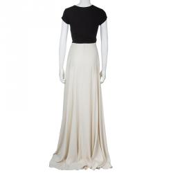 Elie Saab Ivory Double Slit Maxi Skirt M