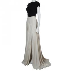 Elie Saab Ivory Double Slit Maxi Skirt M