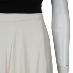 Elie Saab Ivory Double Slit Maxi Skirt M