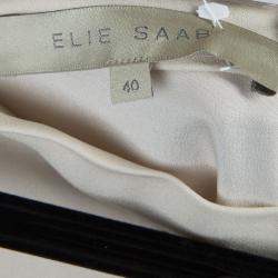 Elie Saab Ivory Double Slit Maxi Skirt M