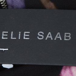 Pre Owned Elie Saab Black Floral Print Dress S