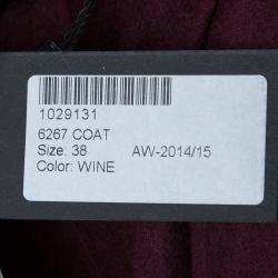 Pre Owned Elie Saab Burgundy Cashmere Coat M 