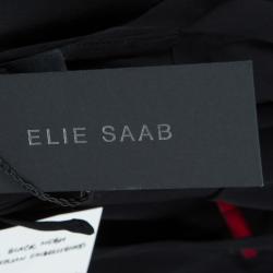 Elie Saab Black Mesh Overlay Sequin Embellished Top M