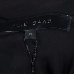 Elie Saab Black Mesh Overlay Sequin Embellished Top M