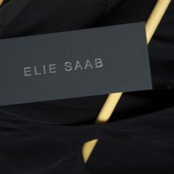 Elie Saab Black Mesh Overlay Sequin Embellished Top L