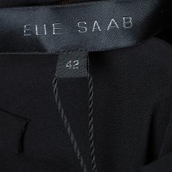 Elie Saab Black Mesh Overlay Sequin Embellished Top L