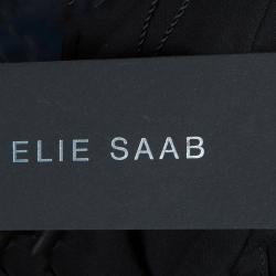 Elie Saab Black Mesh Overlay Sequin Embellished Top M